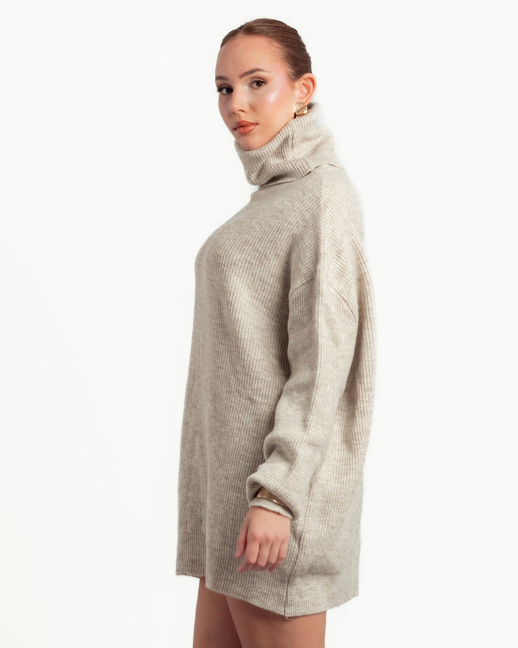 High Neck Long Knitwear Sweater