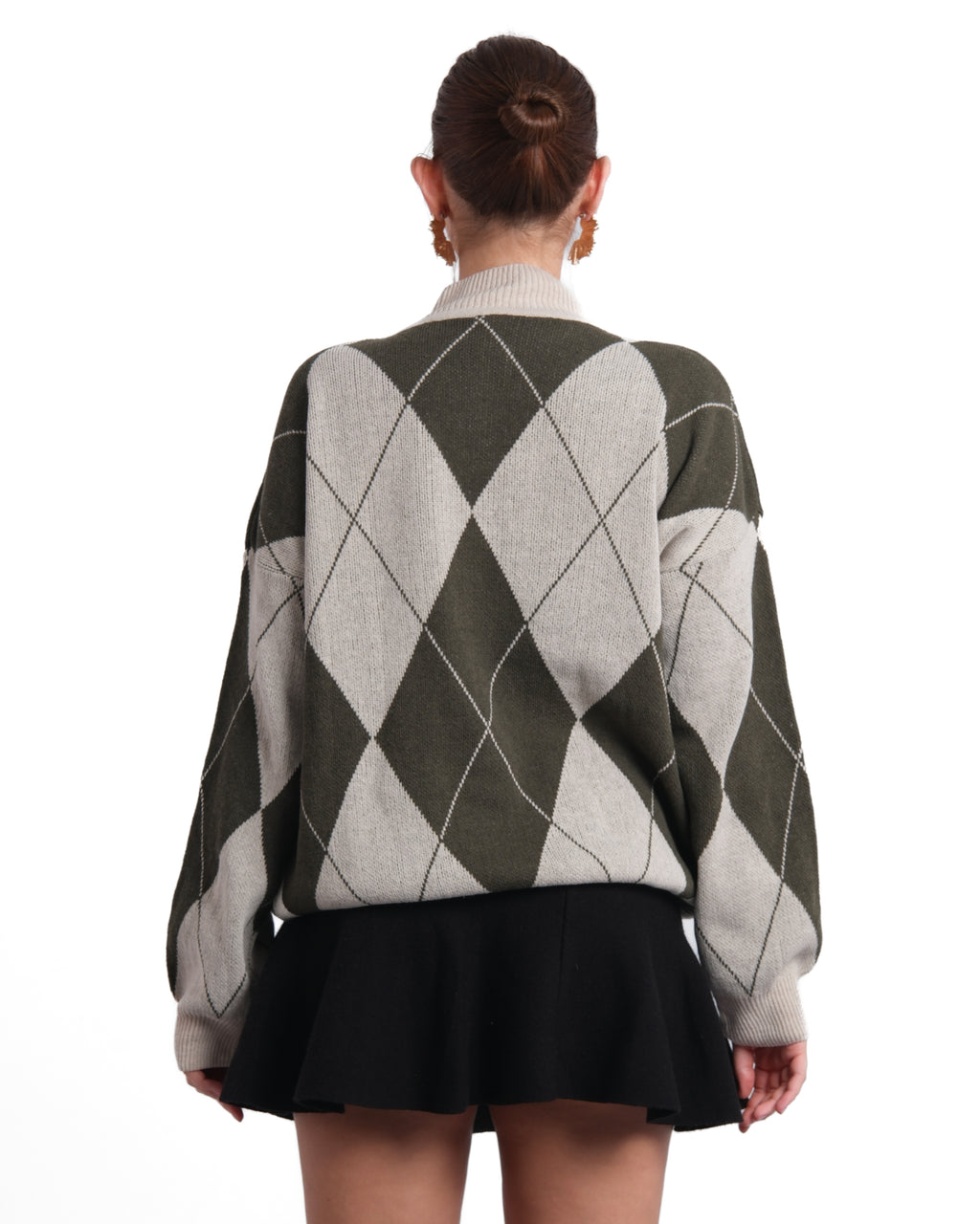 Diamond Patterned Knitwear Sweater