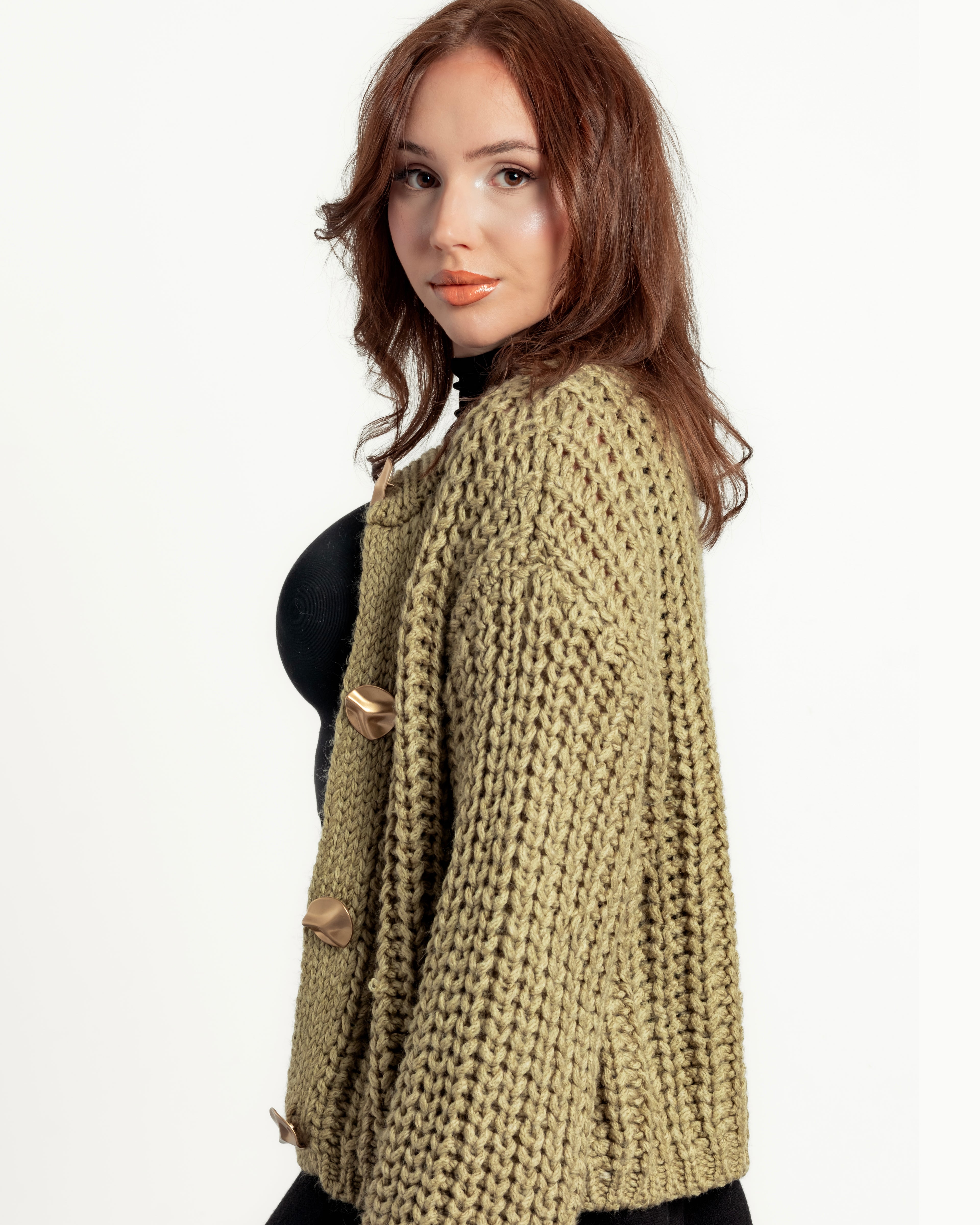 Oversize Crop Knitwear Cardigan