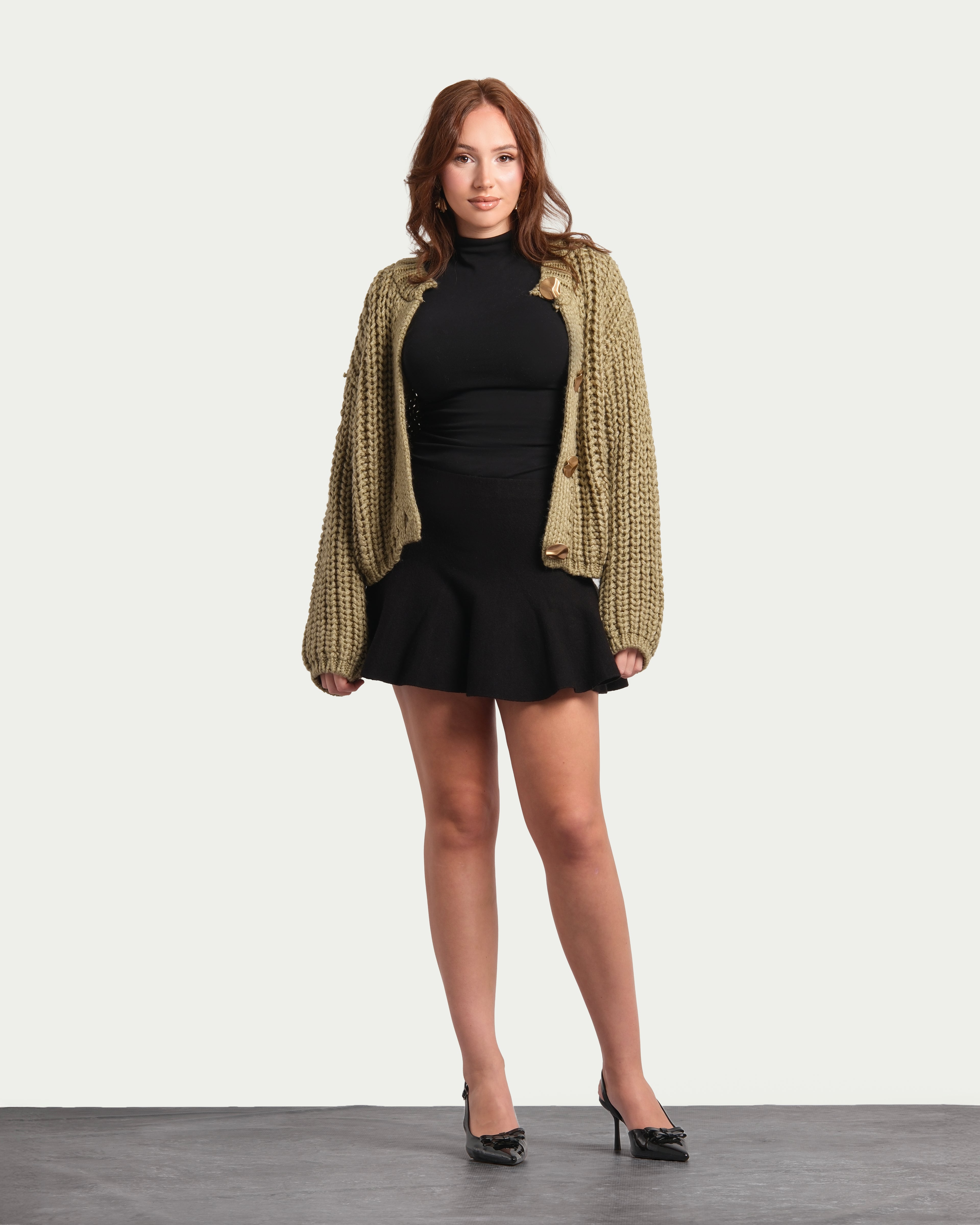 Oversize Crop Knitwear Cardigan