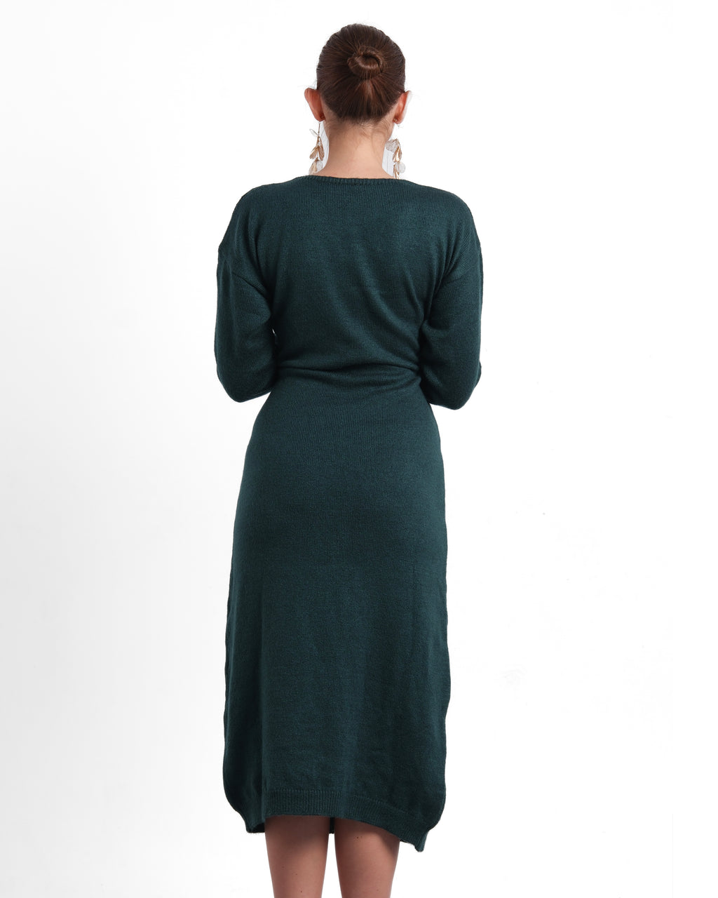 Midi Knitwear Dress With Side Tie