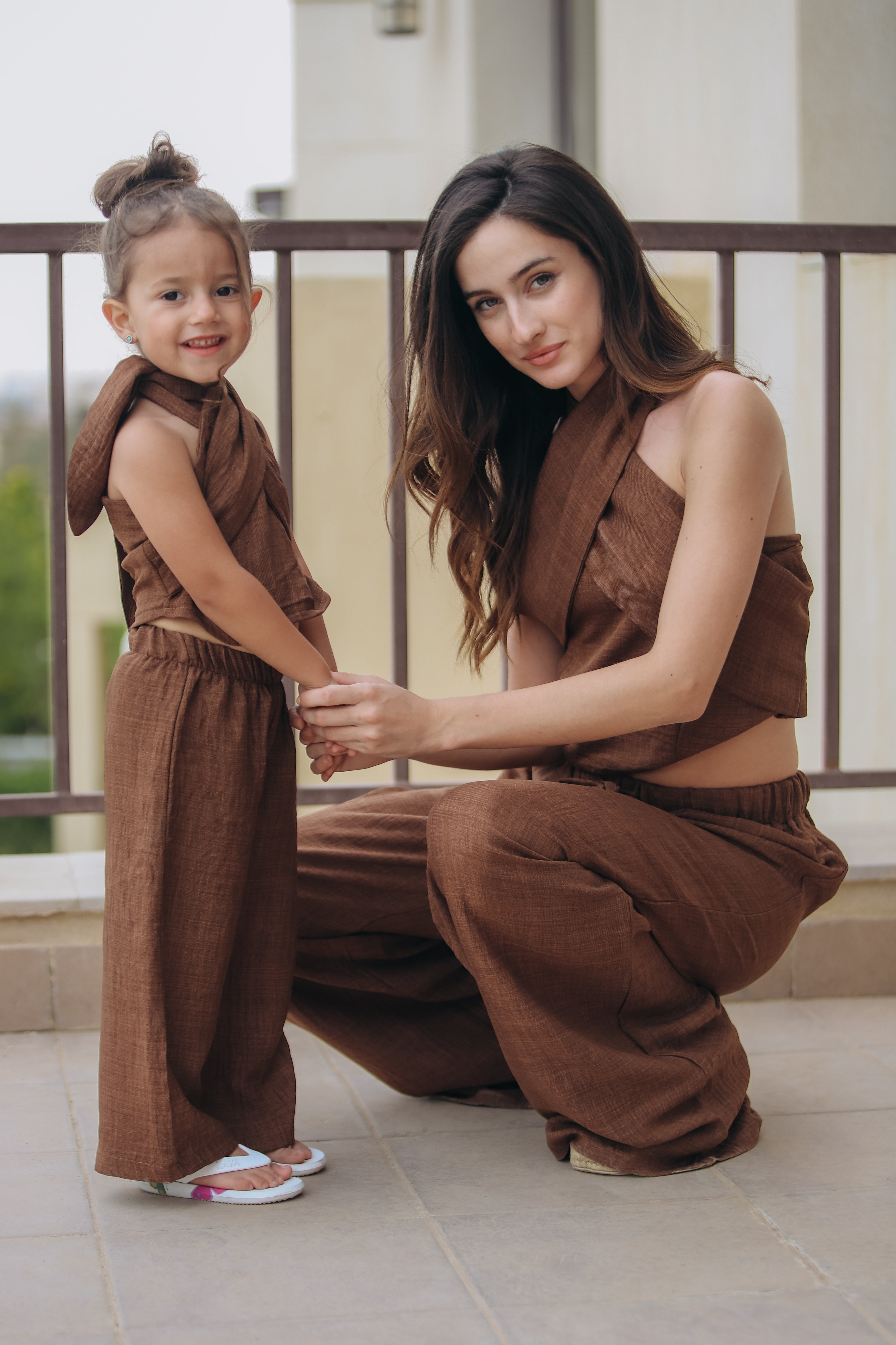 Criss Cross Linen Set for Girls