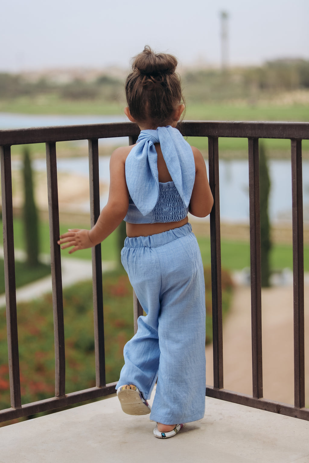 Criss Cross Linen Set for Girls