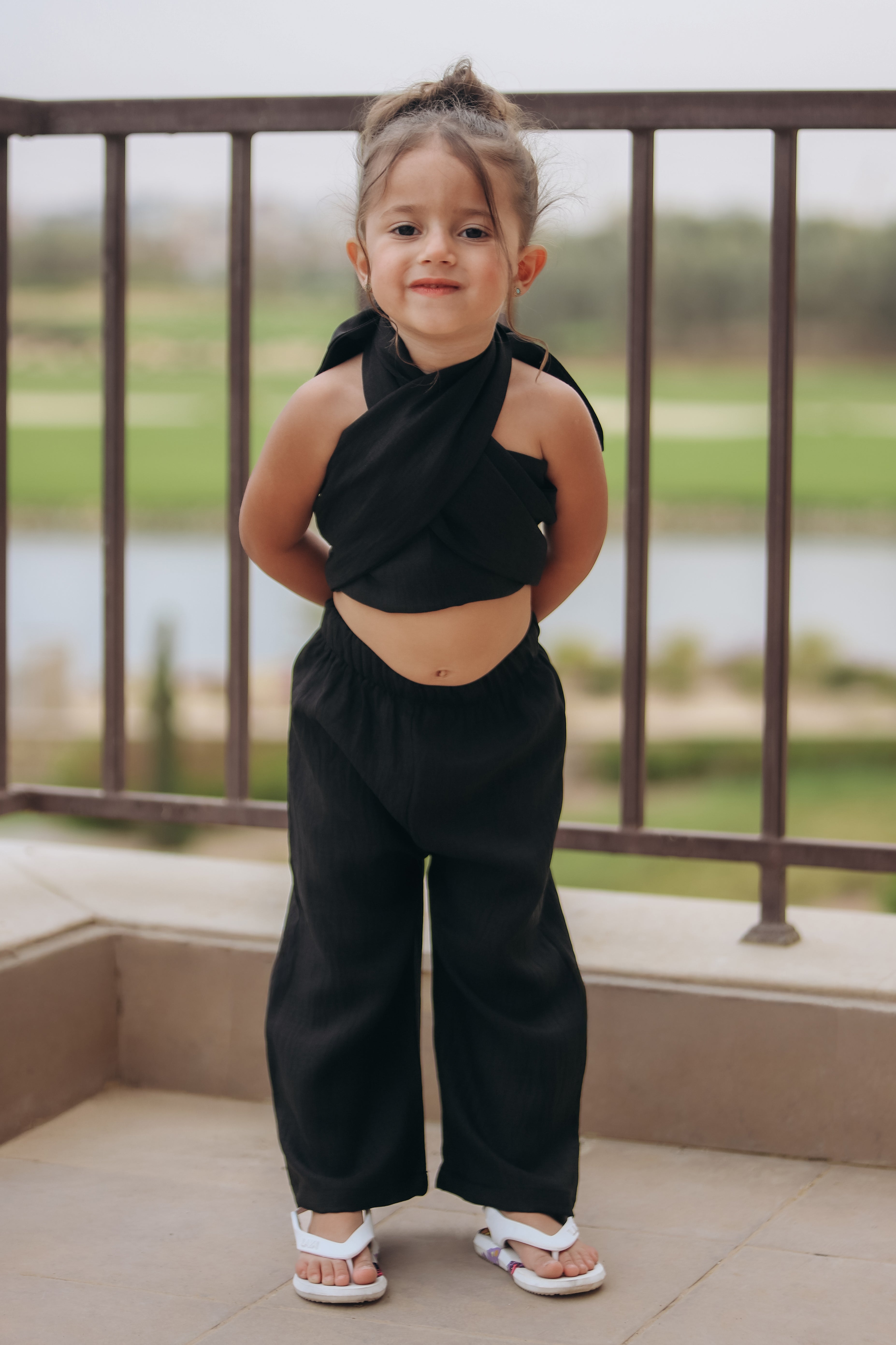 Criss Cross Linen Set for Girls