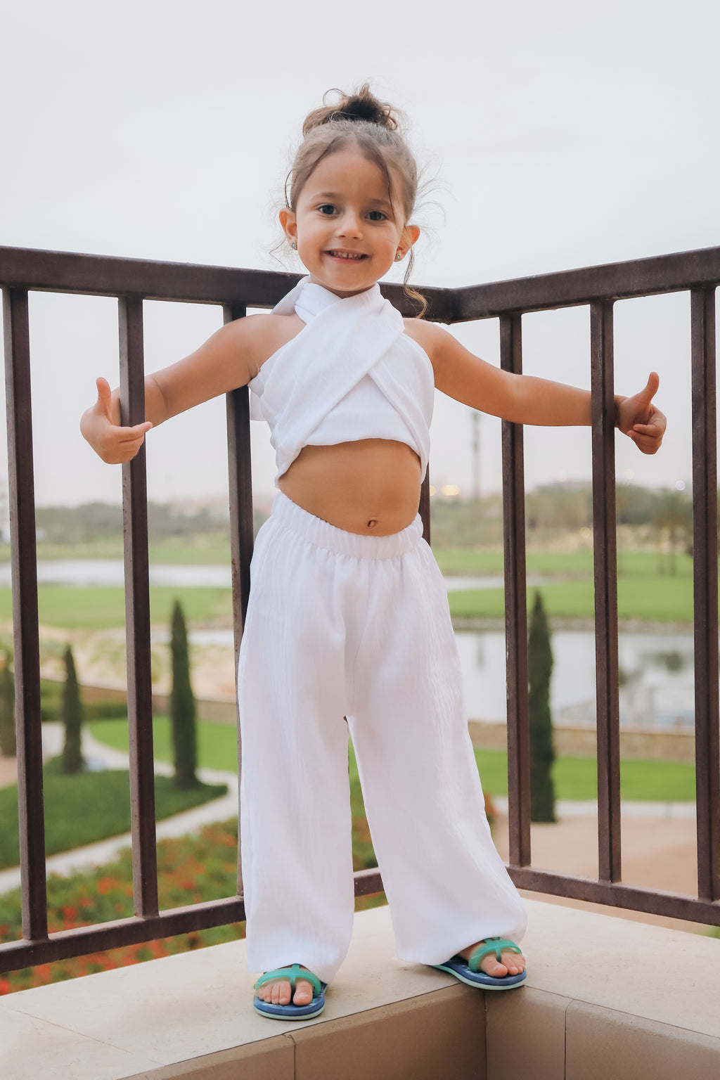 Criss Cross Linen Set for Girls