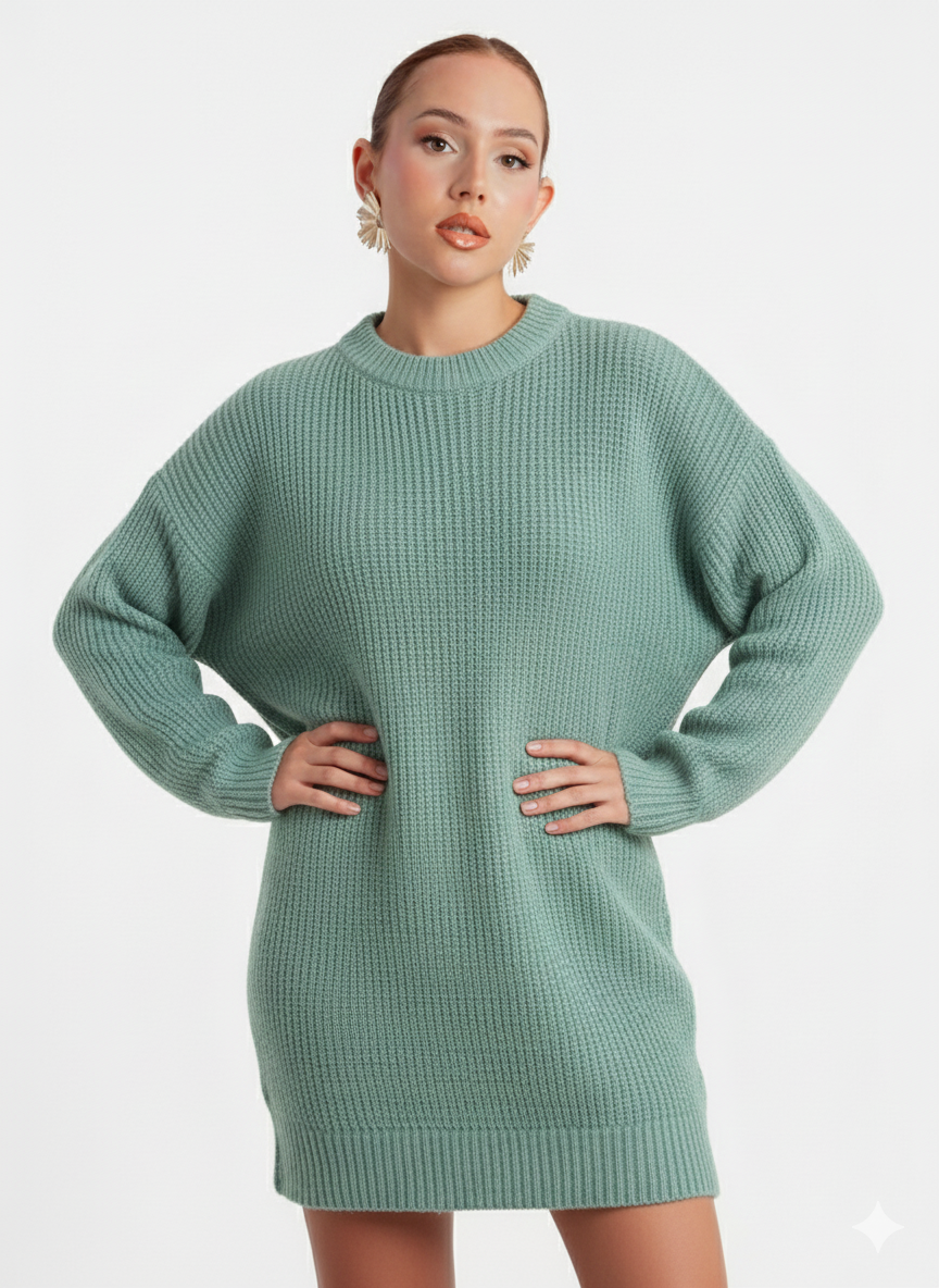 Oversize Long Basic Knitwear Sweater