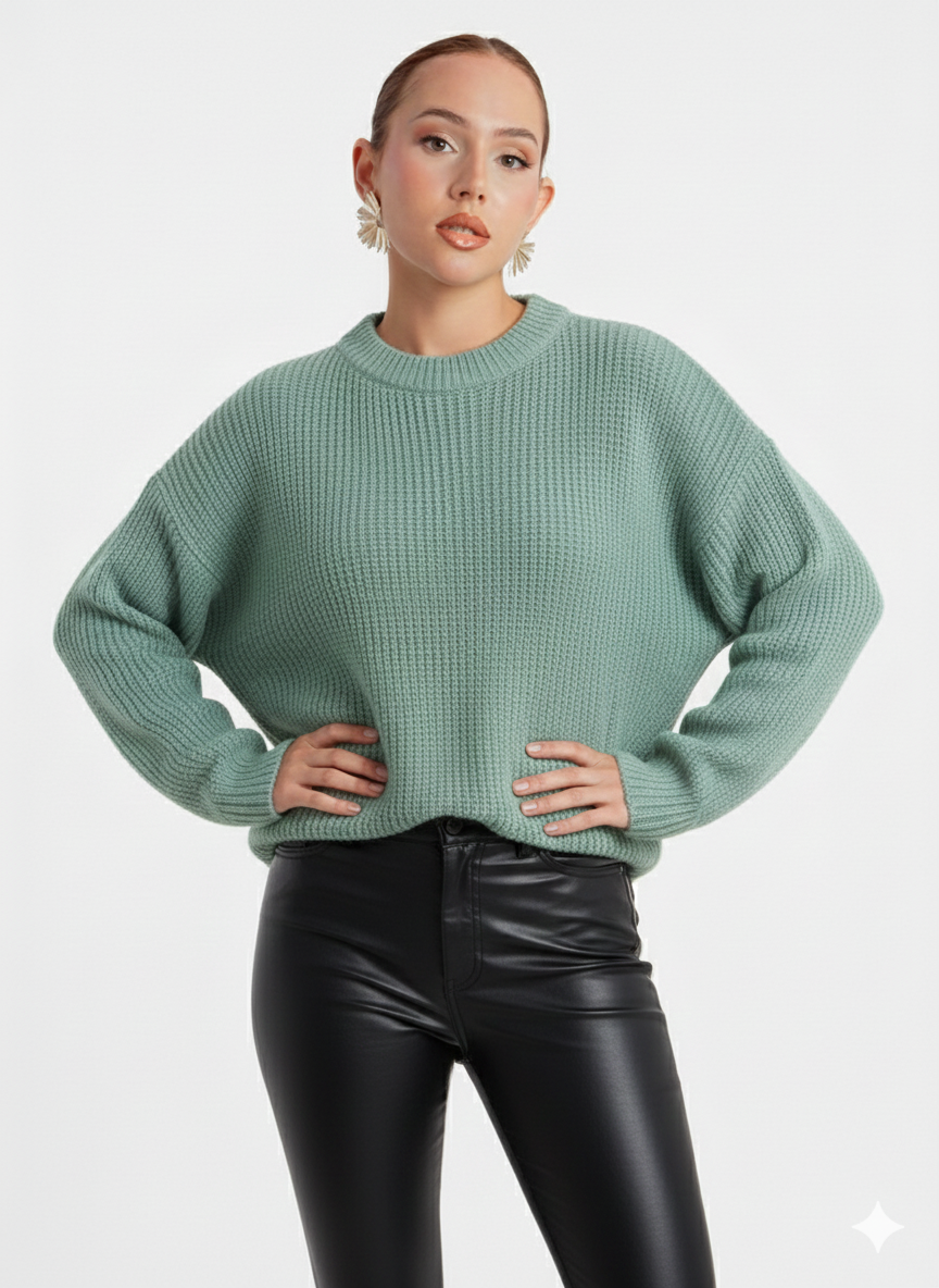 Oversize Long Basic Knitwear Sweater