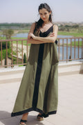 Olive linen dress