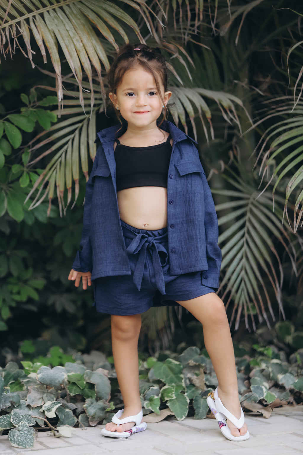 Long-sleeve Linen set for Girls