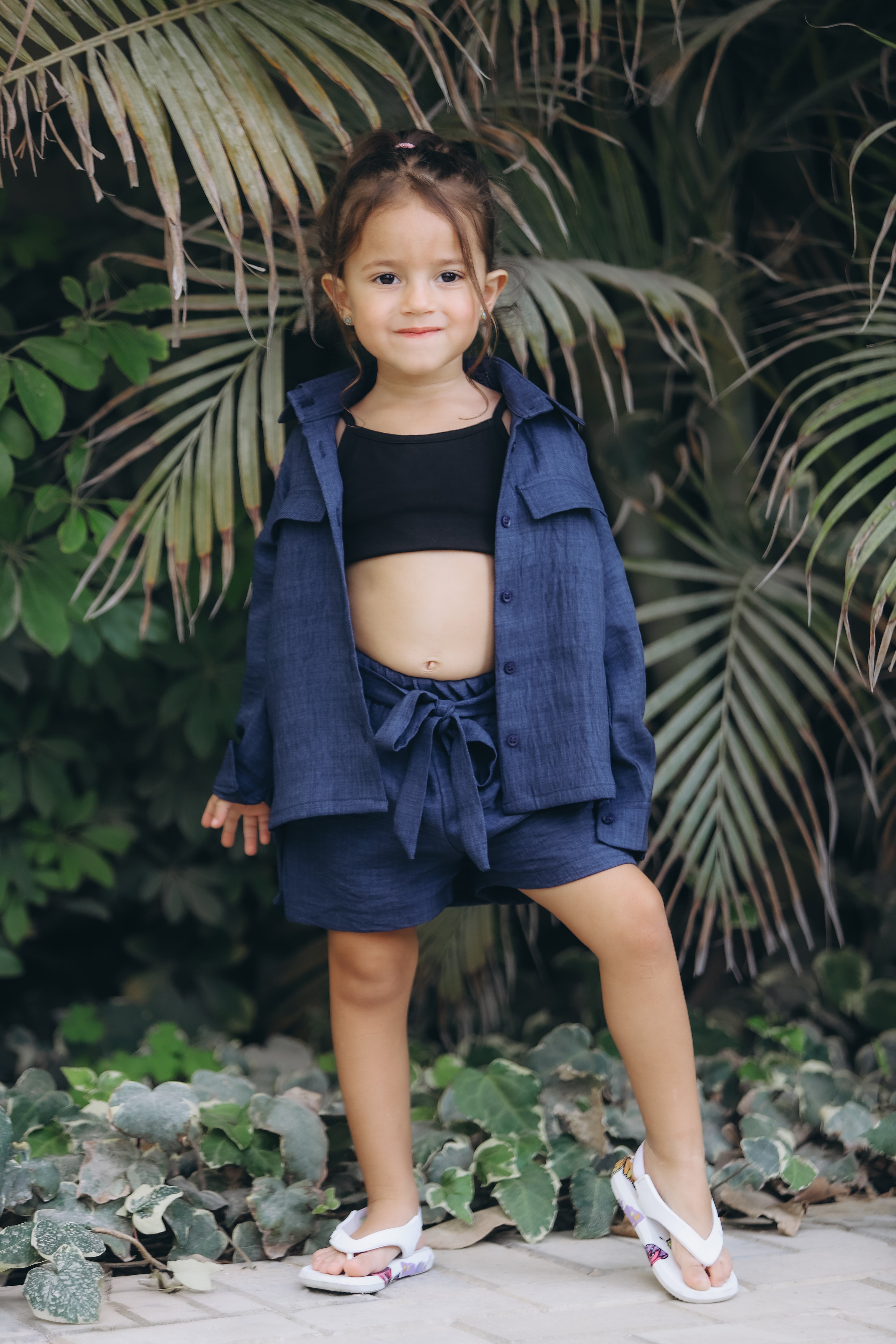 Long-sleeve Linen set for Girls
