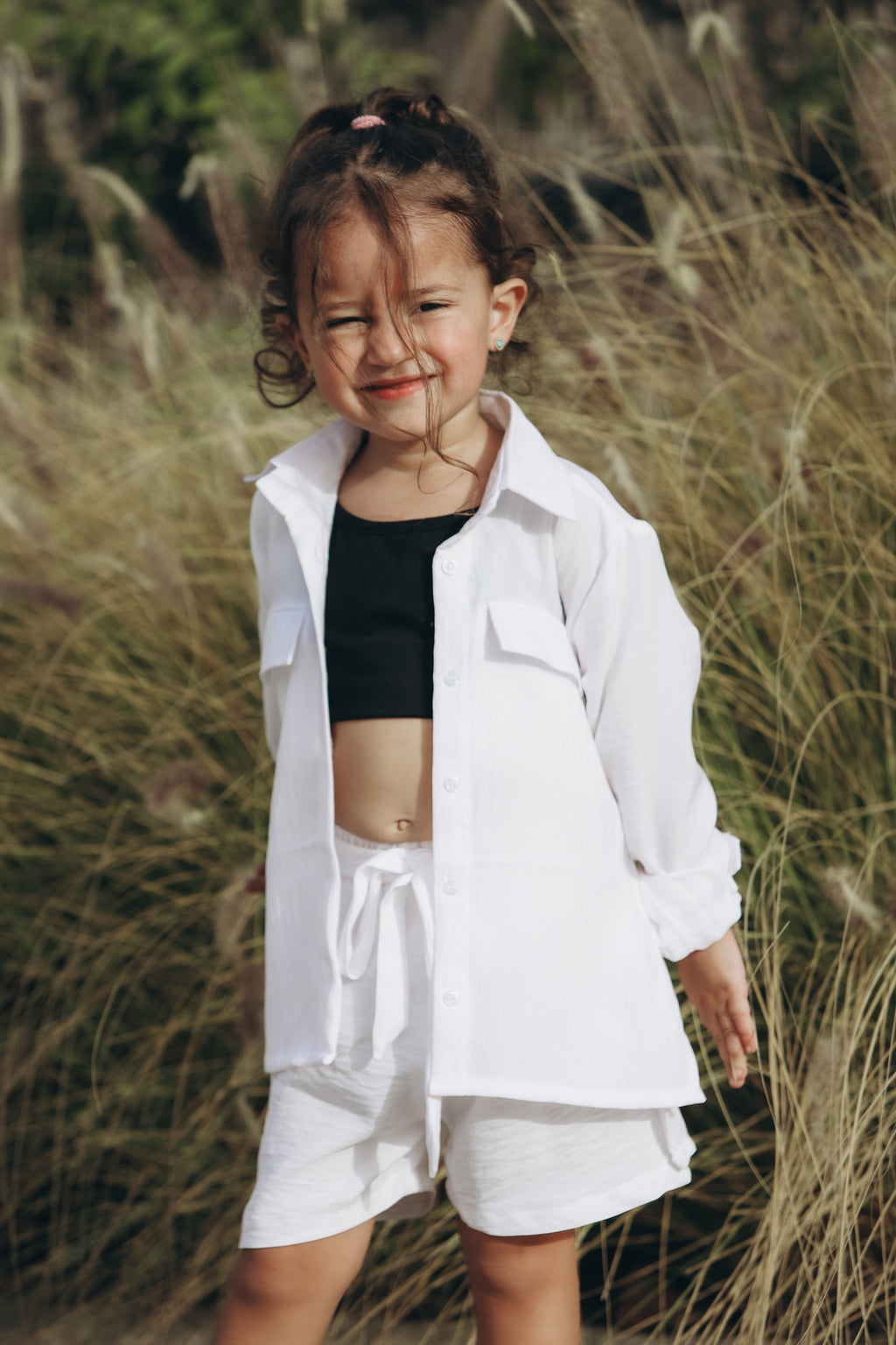 Long-sleeve Linen set for Girls