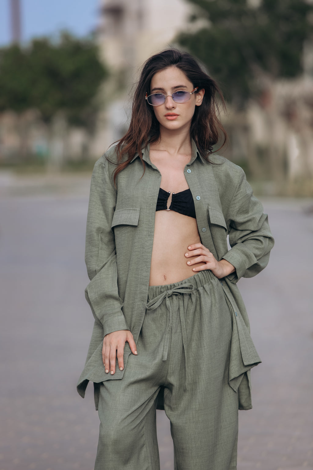 Long sleeve linen shirt