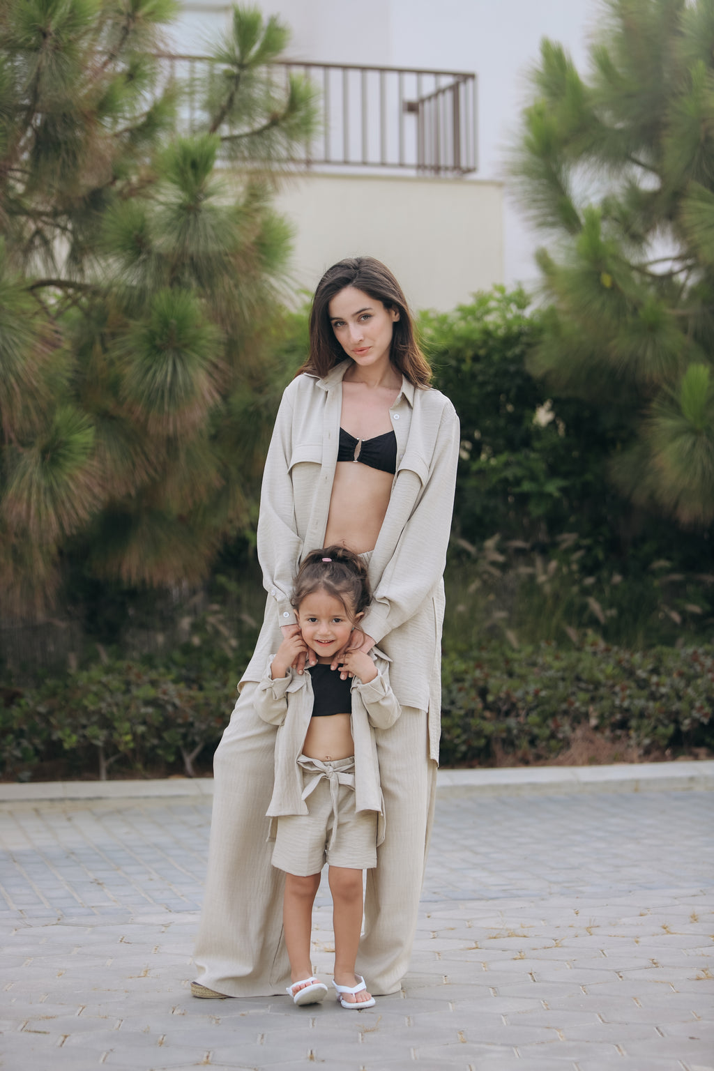 Long-sleeve Linen set for Girls