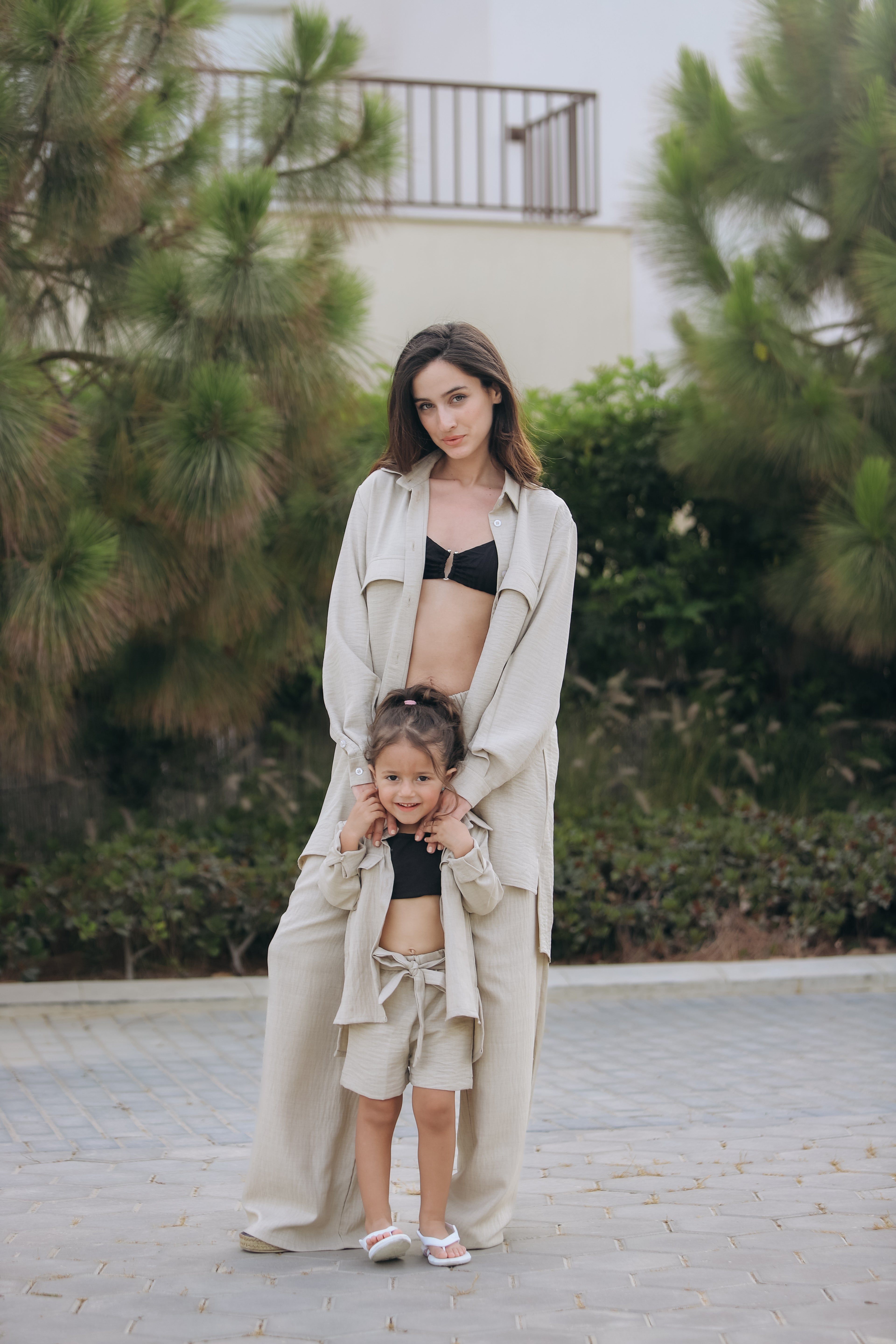 Long-sleeve Linen set for Girls